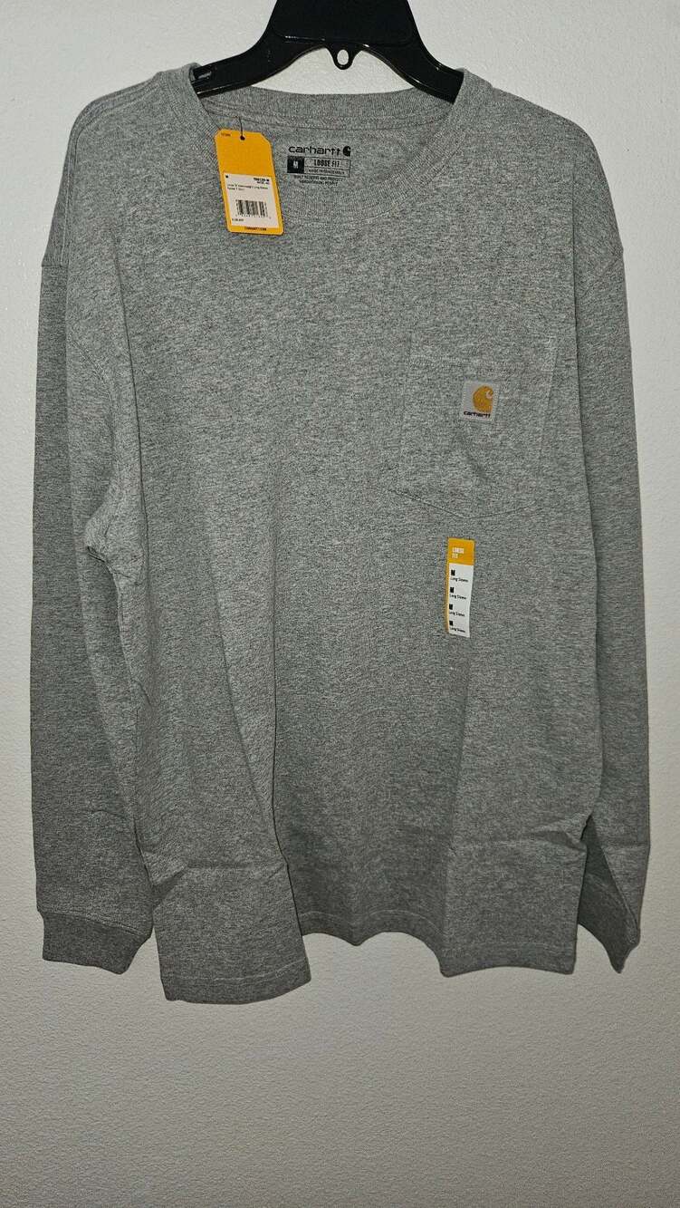 Carhartt Loose Fit Heavyweight Long-Sleeve Pocket T-Shirt - Heather Gray (K126-H